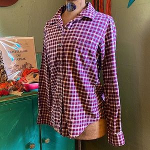 Pendelton flannel. Purple and white plaid.